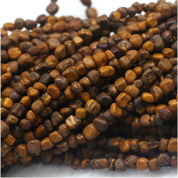 

wholesale natural genuine yellow elephant skin jasper small nugget loose beads form beads fit jewelry 15" 03932, Black