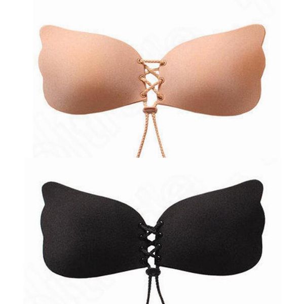 

2017 ummer new 2 color butterfly haped bra pu h up nubra traple elf adhe ive bra invi ible bra ilicone bra