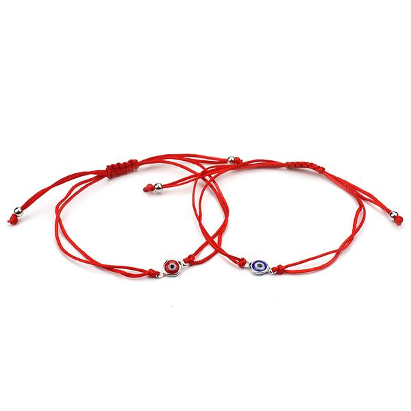 

wholesale- selling thin red thread evil eye charms bracelet string rope braided bangles bracelets for women men adjustable length, Golden;silver