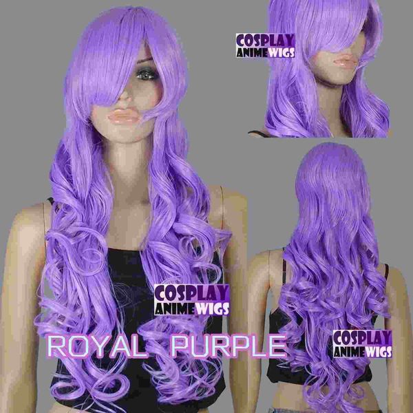 

80cm royal purple heat styleable curly long cosplay wigs 967_j10, Golden;white