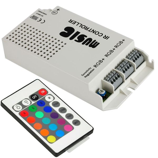 

12 В 60 Вт 5А RGB LED Music Controller 12-24 В беспроводной музыки ИК пульт дистанционного Sound-activate