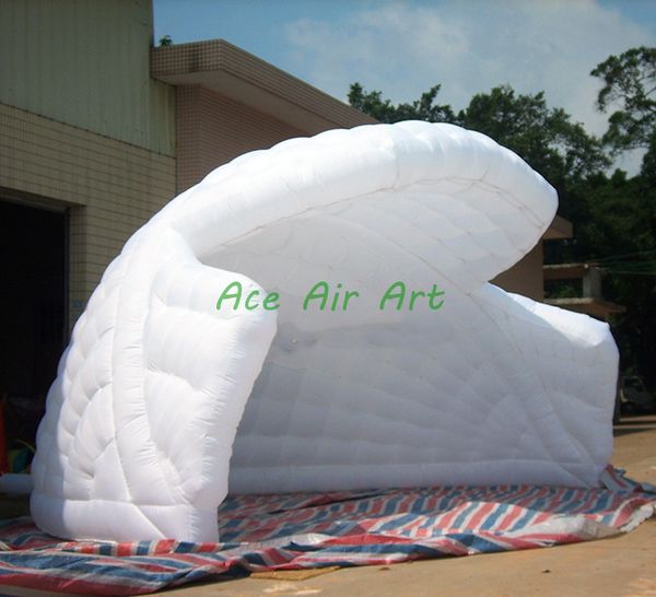 Tenda a cupola gonfiabile a forma di mezza apertura bianca da 4 m di larghezza x 2,5 m di altezza per pubblicità all'aperto o esposizione sul palco