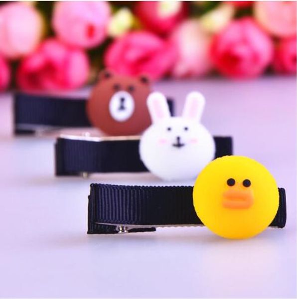 

new cute wow canon meng da soft resin three-dimensional hairpin clip in children, Golden;silver