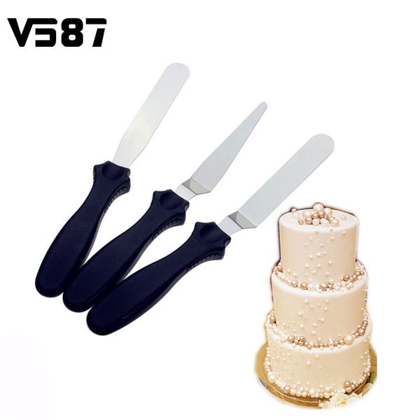 

wholesale- diy cake cream spread decorating scraper pastry angled blade spatula wedding valentine baking cooking kitchen tools 3pcs/set