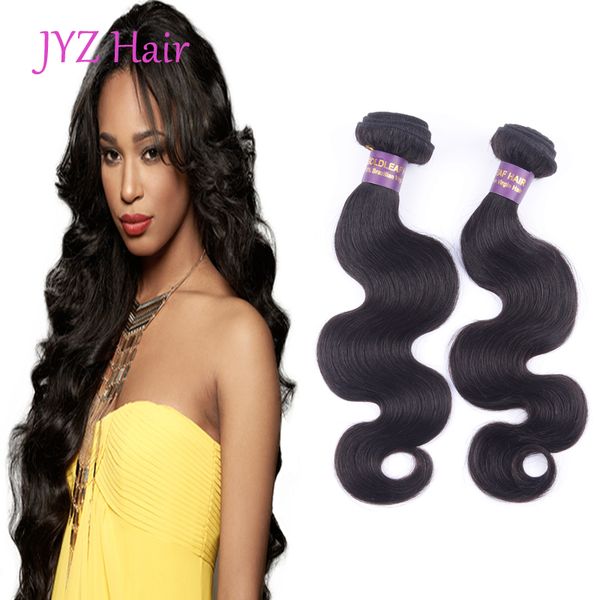 

grade human hair products 3 pcs lot indian peruvian malaysian hair wefts body wave 100% unprocessed hair extensions shipping free, Black