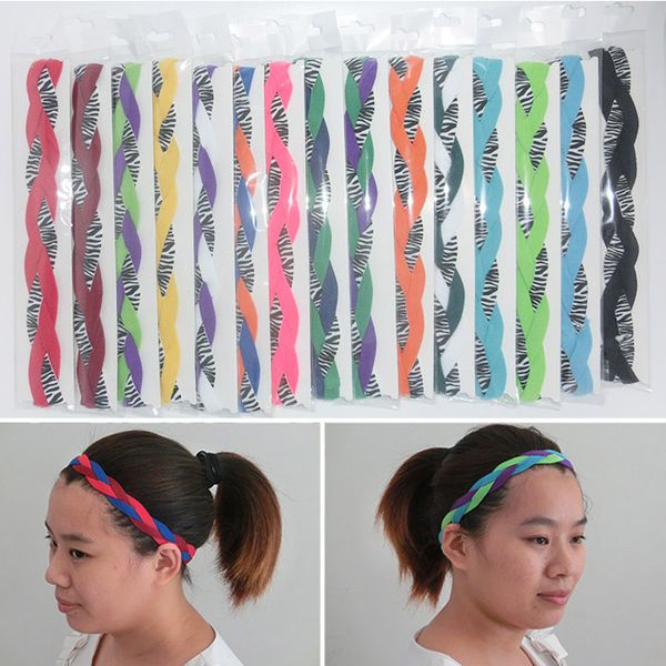 

2016 new arrival braided 3 rope sports baseball mini headband for women men, Silver