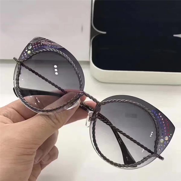 

women cay eye sunglasses mod 161/s gray mirror shade metal sunglasses brand designer luxury sunglasses with logo and box, White;black
