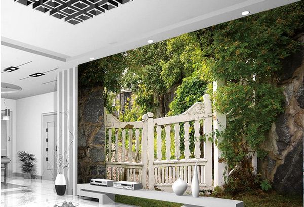 

mural painting ps green hd gate wall background wallpaper for walls roll