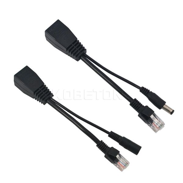 

Wholesale-1 Pair Tape Screened Power Over Ethernet POE Adapter switch Cable RJ45 Poe Splitter Injector 5V 12V 24V 48V Separator Combiner