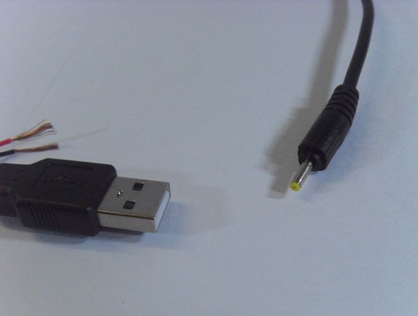 

wholesale 70cm high speed usb to dc2.0 black power cable 2mm port 1000ps/lot