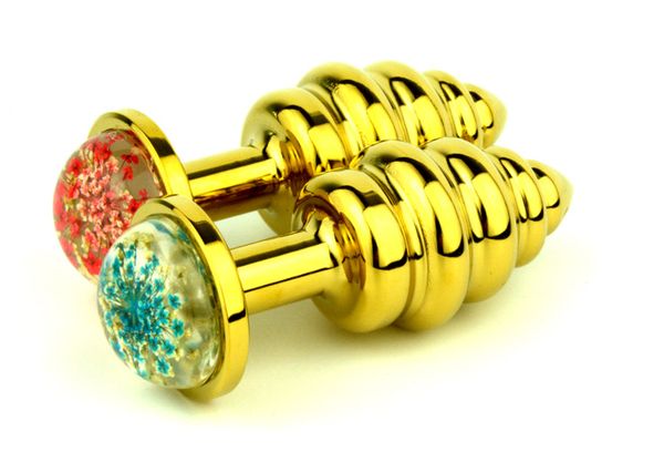 Gioielli di cristallo placcati in oro di alta qualità Filo di metallo Giocattoli del sesso anale Plug anale Butt Plug Giochi per adulti Flirt di coppia