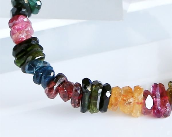 

wholesale genuine natural colorful mix tourmaline bracelet stretch rectangle nugget haud cut fit jewelry 02870, Black