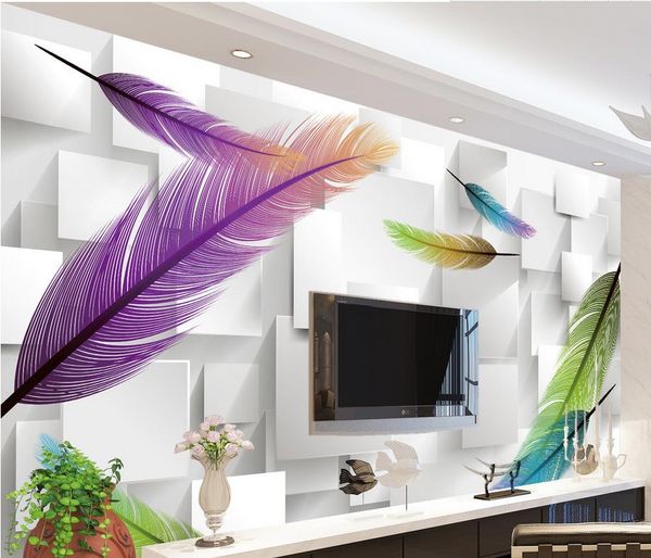 

p any size fashion feathers simple 3d background wall mural 3d wallpaper 3d wall papers for tv backdrop
