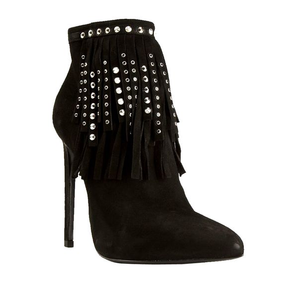 

kolnoo womens 10.5cm high heel fashion boots tassel spikes party daily ankle shoes black xd296