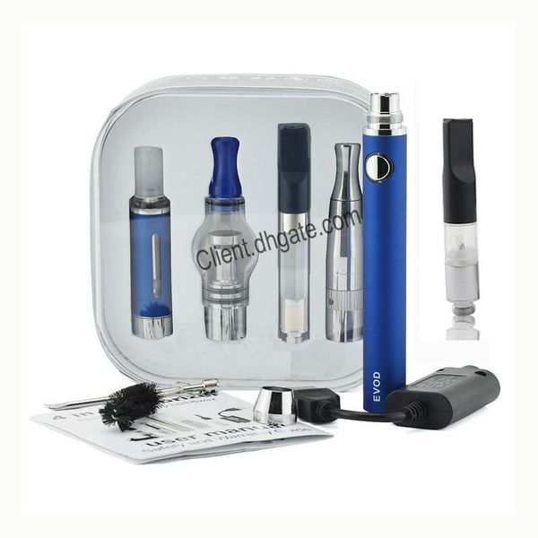 

Evod 4 in 1 Battery Starter Kit 4in1 Multiple Vaporizer Vape Pen EVOD Battery 1100/900/650mah MT3 Dry Herb WAX DHLship