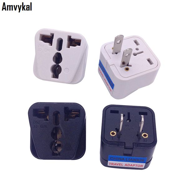 

amvykal lx-6 ce certification universal usa ac power electrical plug adaptor socket uk au eu to us plug travel adapter converter