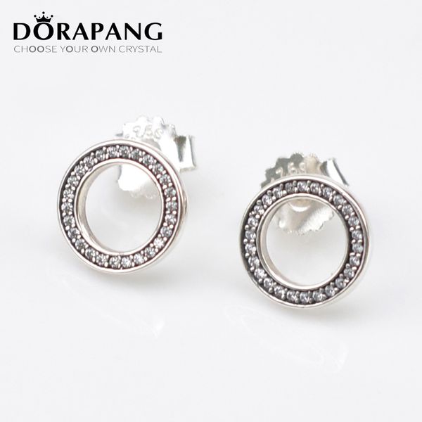 

DORAPANG аутентичные 100% стерлингового серебра 925 Белый бриллианты серьги с четким Cz п