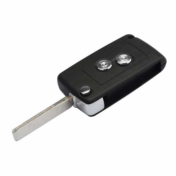 

guaranteed 100% flip remote key shell 2 buttons for refit peugeot 307 607 207 remote key case fob with groove blade ing