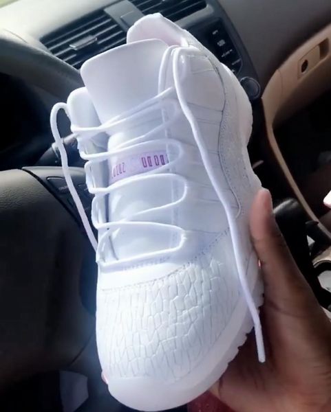 

woman shoes new 11 womens sport basketball shoes all white womens sneaker fidget running shoes with box, White;red