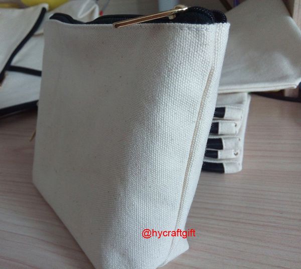 

new--girls cotton canvas cosmetic bags diy women blank plain zipper handle makeup bag phone clutch bag gift organizer cases pencil pouches