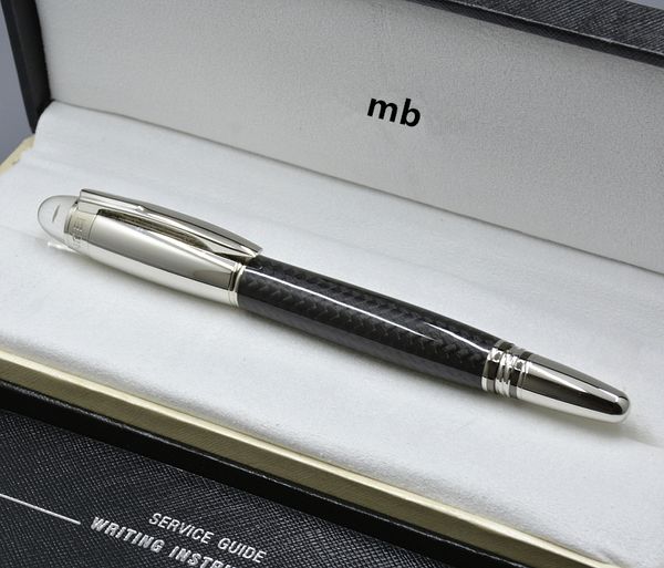 

luxury mb StarWalke black carbon fiber Roller ball pen with crystal head school office stationery brand Writing ball pens Gift
