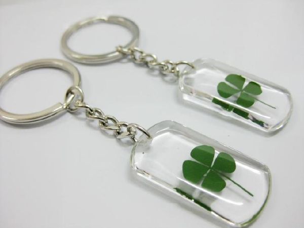 

yqtdmy 12 pcs handmade four leaf clover design cool summer keychain, Slivery;golden