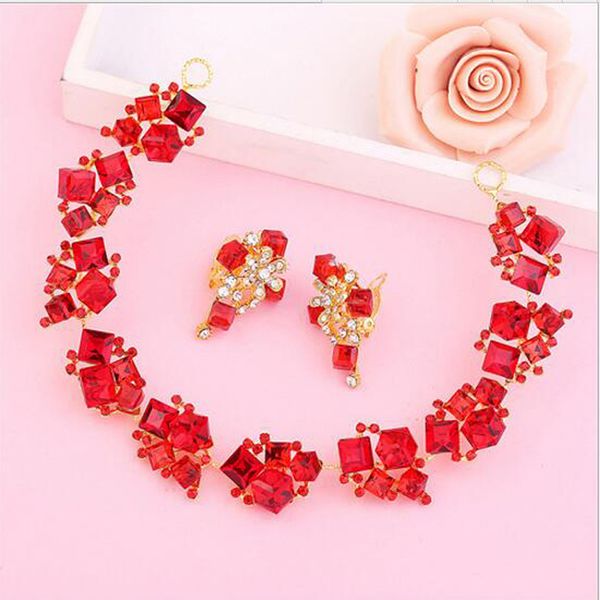 

red gold wedding bridal crystal tiara crowns hair jewelry set princess queen pageant prom rhinestone tiara headband wedding hair accessories, Slivery;golden
