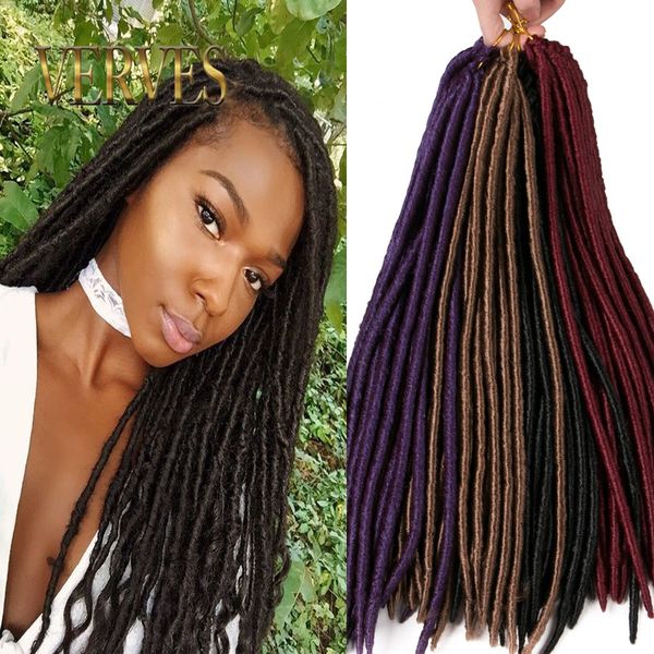 Verves 18 Inch Crochet Hair Faux Locs Dreadlocks Braids Havana Mambo Twist Crochet Braid Dread Hair Extensions Synthetic Weave Bulk Hair For Braiding