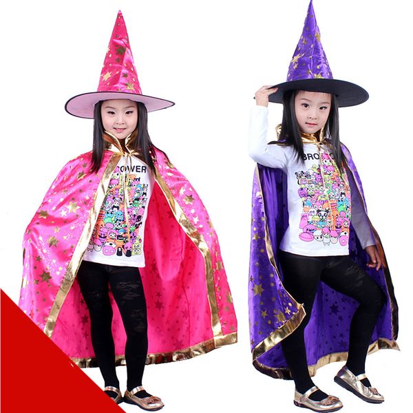 

130g аксессуары для вечеринок на хэллоуин маски для девочек и девочек платье для ведьм-волшебников платье для мантии и шапочка для шляп fanc