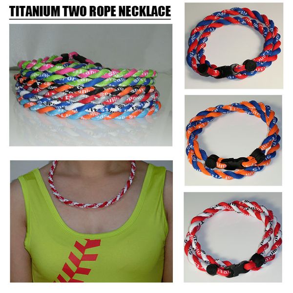 

2017 20" titanium sports necklace, Golden;silver