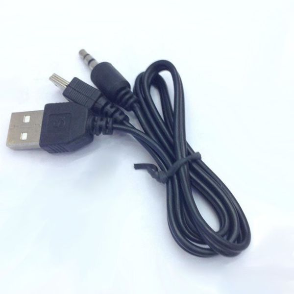 Cavo USB 2.0 da 100 pezzi a Mini USB maschio e maschio da 3,5 mm Cavo per altoparlante audio/video Cavo audio per altoparlante portatile nero da 50 cm (DY)