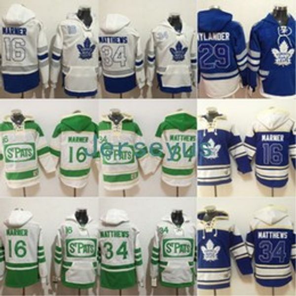 

Toronto maple leaf hoodie jer ey men 039 16 mitchell marner 29 william nylander 34 au ton matthew 100 titched weat hirt hockey jer, Black;red