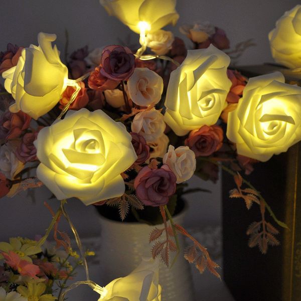 20 LED Rose Flower Fairy Lichterketten Hochzeit Garten Weihnachten Party Hot^/&