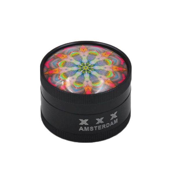 30 / 50mm 3D flor Triturador de Tabaco Mão Fumar Moedores Herbal Spice Herb Grinder Crank Crusher Muller