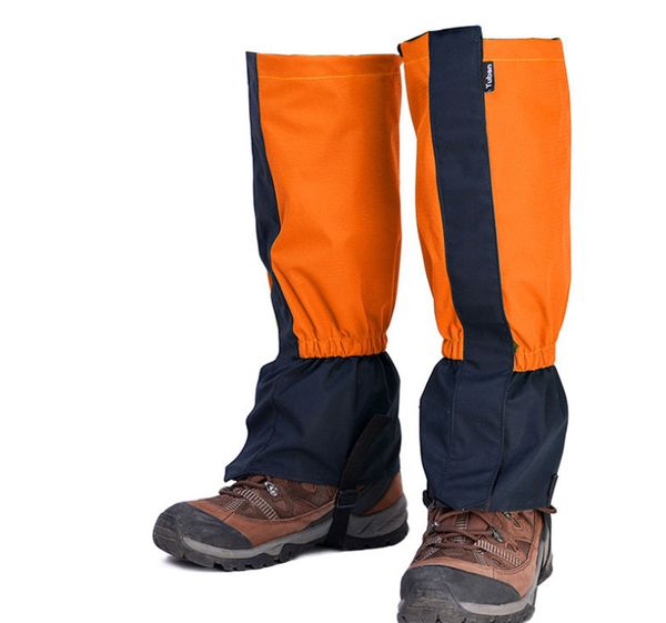 

500d nylon gaiters waterproof windproof leg protection snow guard for skiing hiking climbing orange green blue out233, Blue;gray