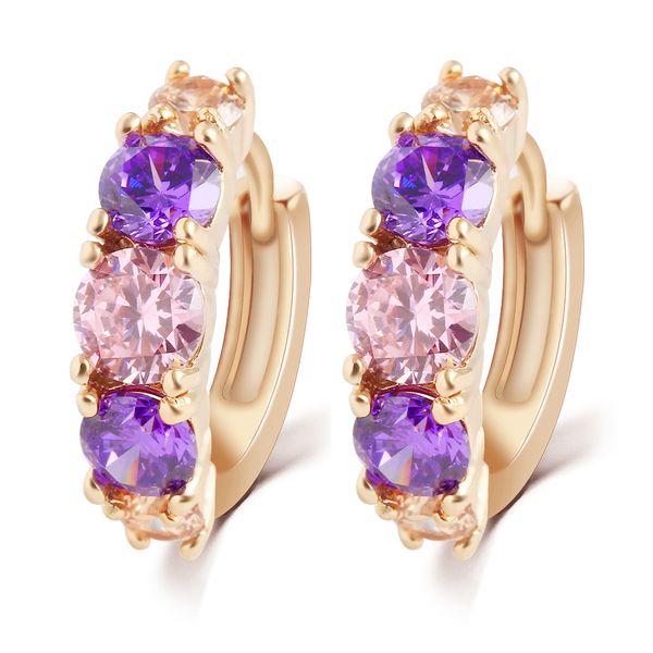 

swarovski elements purple zircon crystal ear clip sumptuous cooper alloy amethyst stud earrings women girl jewelry gift