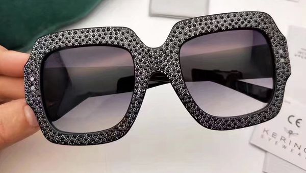 

luxury inspired g 0048s black plastic sunglasses 54mm square-frame women fashion designer sunglasses brand new with case, White;black