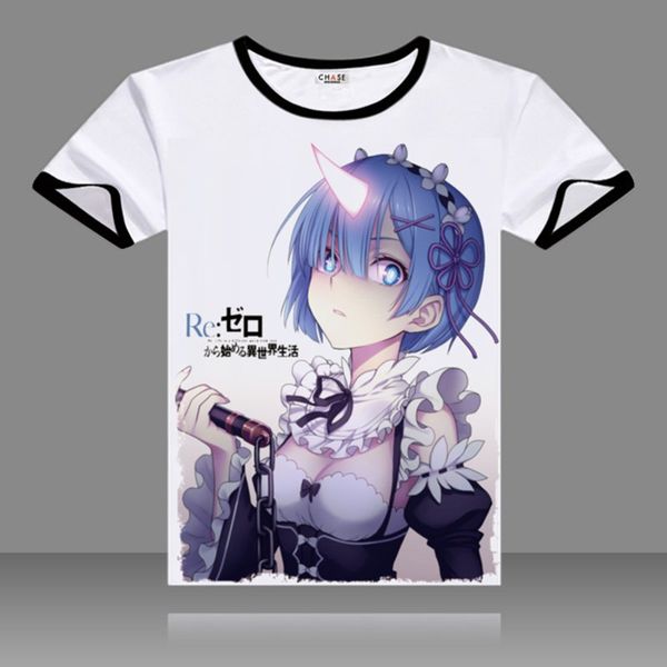 

Re: Zero kara Hajimeru Isekai косплей футболки черный O-образным вырезом с коротким рукавом Emili