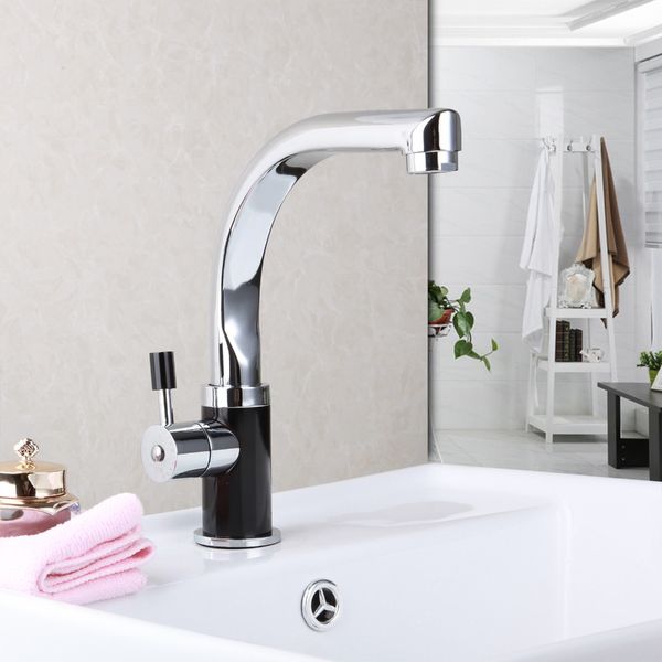 

wholesale- brass chrome kitchen faucet bathroom faucet rotating spout deck mounted cold&mixer tap basin sink faucet
