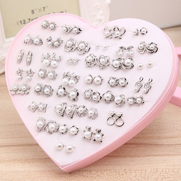 

love boxed wild pearl earrings temperament earrings 2018 new fashion hipster allergy natural pearl earrings wholesale ing, Golden;silver