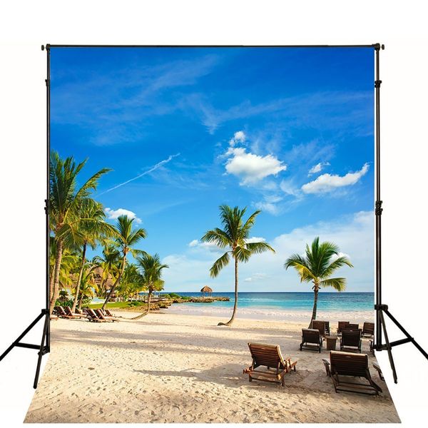 5x7ft Tropischen Regenwald Fotografie Hintergrund Blauer Himmel Sommer Strand Hintergrund Tuch für Hochzeit Photo Booth Studio Requisiten