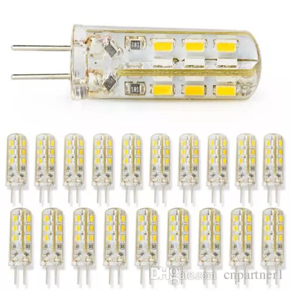 Lampada LED ad alta potenza G4 24led SMD 3014 3W bianco freddo / bianco caldo 3014 SMD LED Crystal Corn Bulb Spot Light DC 12V