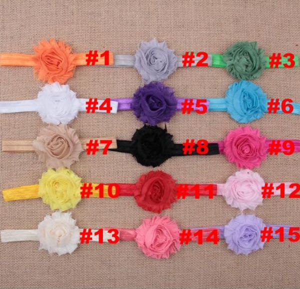 

babys girls hairband cloth kids headband flower children elastic shabby flower headband pgraphy bay care accessories yh550, Slivery;white