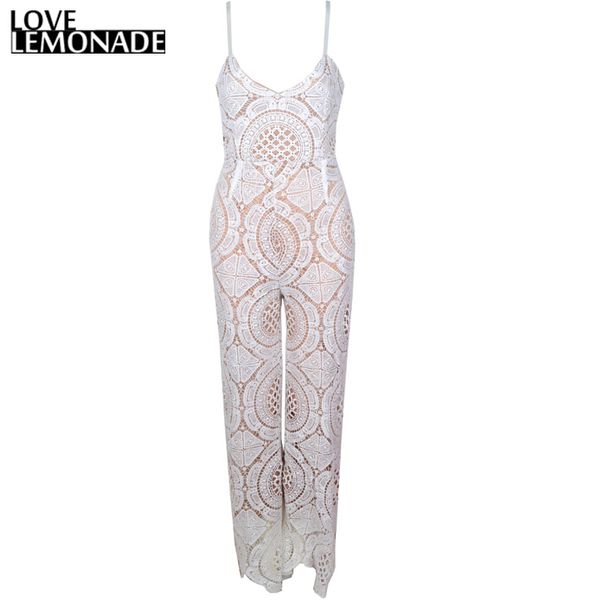 

wholesale- love&lemonade white flower lace v-neck harness playsuit tb 8538, Black;white