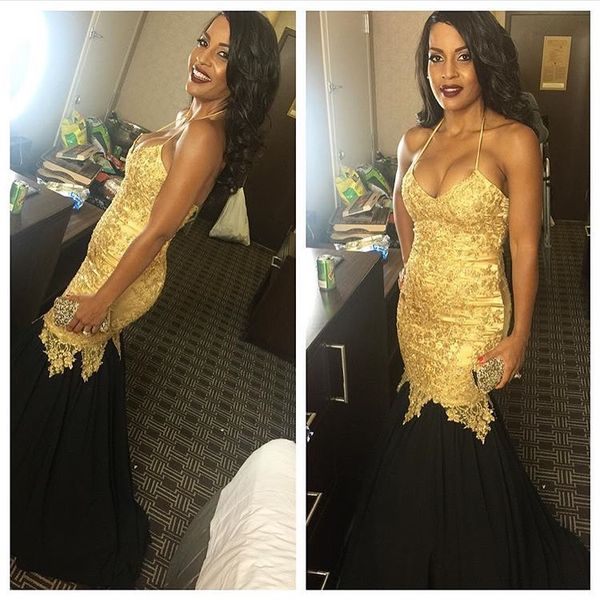 

gold prom evening dresses 2021 lace dress mermaid prom dresses, Black