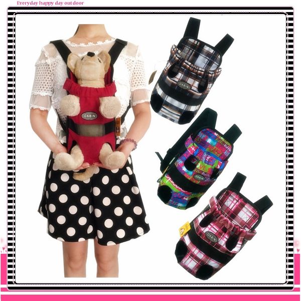 

pet dog front chest cloth backpack carriers with buttons outdoor travel durable portable shoulder bag for dogs cats