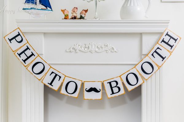 Старинные овсянка Photo Booth свадебный подарок баннер гирлянда Baby Shower Photobooth реквизит день рождения украшения партии пользу поставки