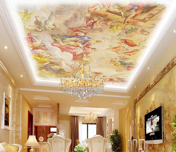 European Style Roof Painting Ceiling Ceiling Wallpaper Mural 3d