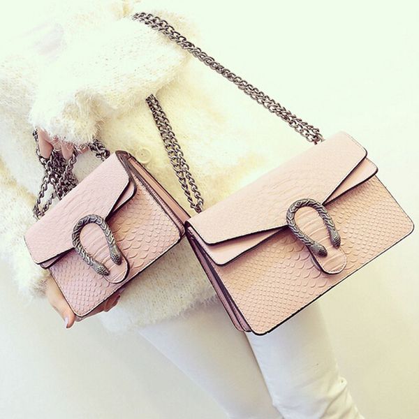 

wholesale- luxury women messenger bag quality crocodile pattern leather chain crossbody bags for women 2016 fashion designer bolsa