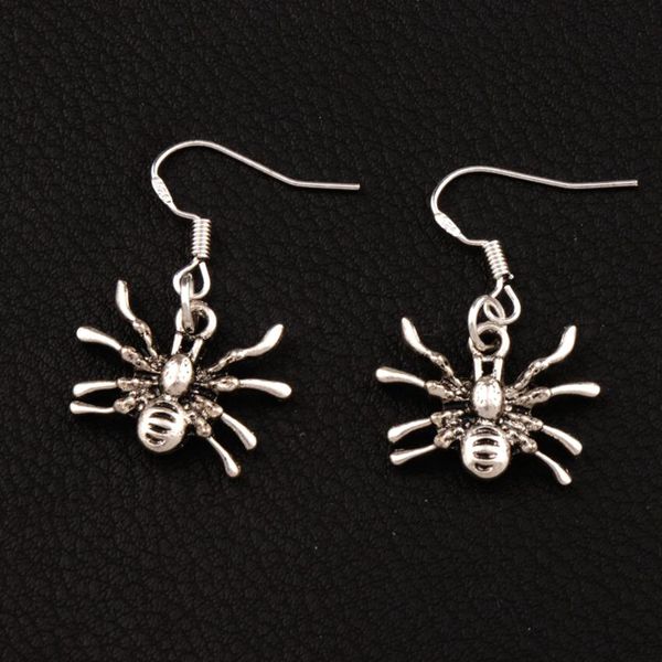 

crawling spider dangle & chandelier earrings 925 silver fish ear hook 40pairs/lot e037 19.4x29mm